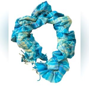 Teal scrunchie scarf